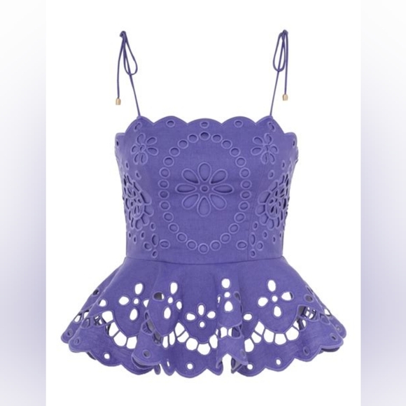 Zimmermann Tops - Zimmermanb Pop Embroidered Scalloped Top Au Size 0